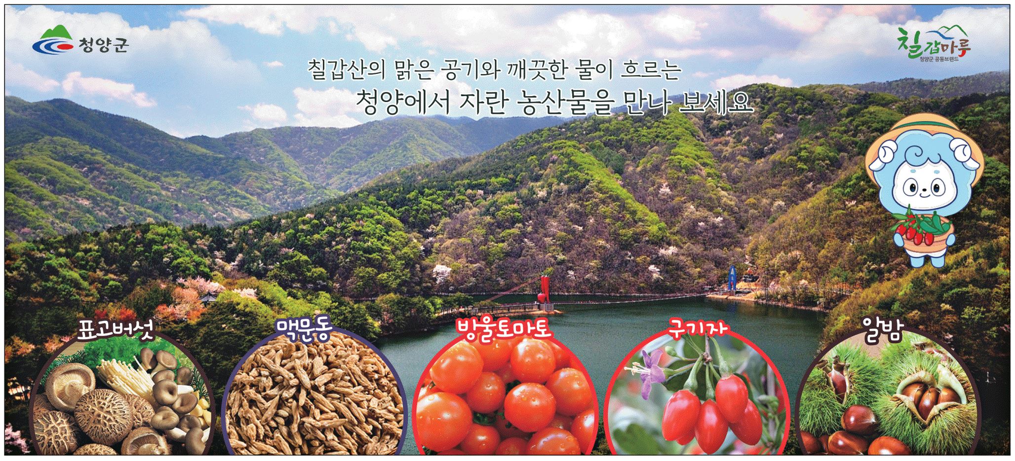 광고정보센터 PRINT광고 :: 칠갑산의 맑은 공기와 깨끗한 물이 흐르는 청양에서 자란 농산물을 만나 보세요